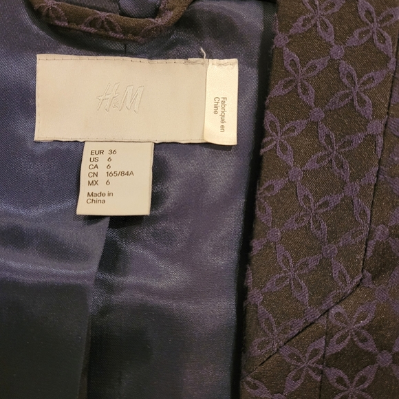H&M blazer, size 6, dark purple/blue - Picture 3 of 5